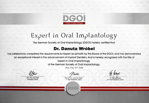 Certyfikat Expert niemieckiego stowarzyszenia DGOI